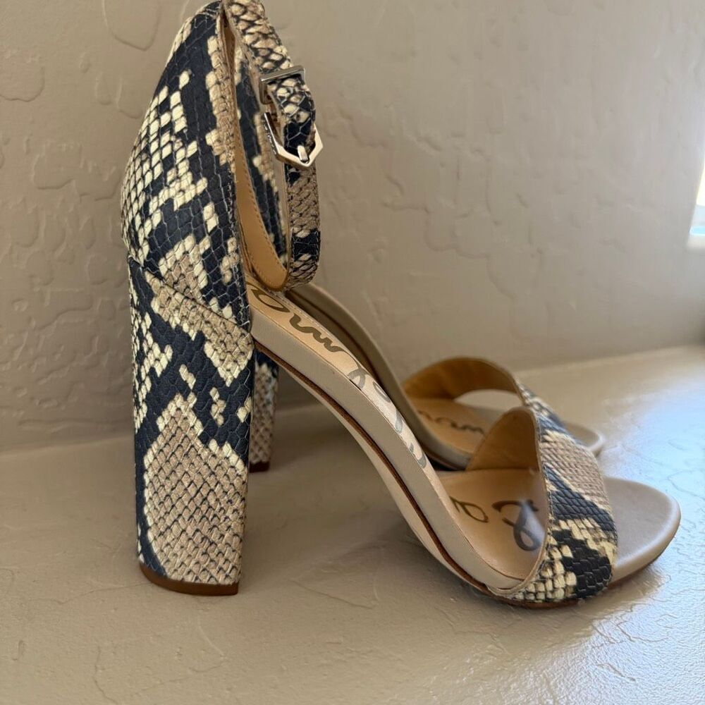 Sam Edelman Yaro Block Heel Snake Print - Picture 2 of 8